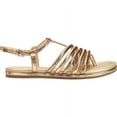 thumbnail image 2 of Aerosoles Women's Droplet Pink Metallic Strappy Flat Caged Gold Sandals (Pink Metallic, 5.5), 2 of 5