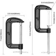 thumbnail image 2 of 8 PCS 4 Inch C-Clamp, Heavy Malleable Iron, Black, Adjustable Jaw, 2.36 Inch Throat Depth, Quick-Grip for Woodworking, Welding, Repair$$Tools & Hardware Other, 2 of 6