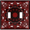 thumbnail image 5 of Metal Light Switch Plate Cover Red Black Bandana Paisley Tile Pattern TIL044, 5 of 13