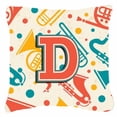 thumbnail image 7 of Carolines Treasures CJ2001-PW-Parent Letter Retro Teal Orange Musical Instruments Initial Canvas Fabric Decorative, 7 of 7