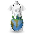 thumbnail image 3 of Earth Day Apron, Half Earth Illustration with a Mountainous Landscape and Clouds, Unisex Kitchen Bib with Adjustable Neck for Cooking Gardening, Adult Size, Deep Sky Blue Multicolor, by Ambesonne, 3 of 4