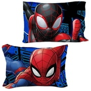 طقم لحاف ووسادة قابلين للعكس باللون الأزرق من Spiderman Techno City Kids مكون من قطعتين، مزدوج/كامل