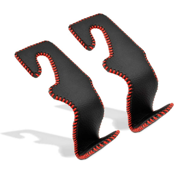 Car Seat Headrest Hooks for Car Back Seat Organizer Hanger Storage Hook Holder for Car SUV Organization Purse Shopping Groceries Bag Handbag, Black & Red, 2 Pack