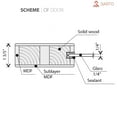 thumbnail image 6 of Sturdy Double Barn Door 48 x 80 inches with Frosted Glass 12 Lites, 6 of 6