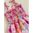 thumbnail image 5 of Musuos Baby Girl Tie-Up Spaghetti Strap Romper Dress 0-18M Cute Floral Print  Square Neck Jumpsuit Toddler Summer Clothes, 5 of 8