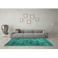 thumbnail image 3 of Ahgly Company Machine Washable Indoor Rectangle Abstract Turquoise Blue Contemporary Area Rugs, 7' x 10', 3 of 4