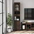 thumbnail image 5 of Furniture of America Jax Wood Multimedia Storage Tower Cabinet in Vintage Walnut, 5 of 13