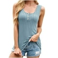 thumbnail image 2 of Cute Summer Blouses for Teens Sleeveless Workout Tops for Women Vneck Tshirts Shirts Solid Color Tops Spring Clothes for Women, 2 of 9