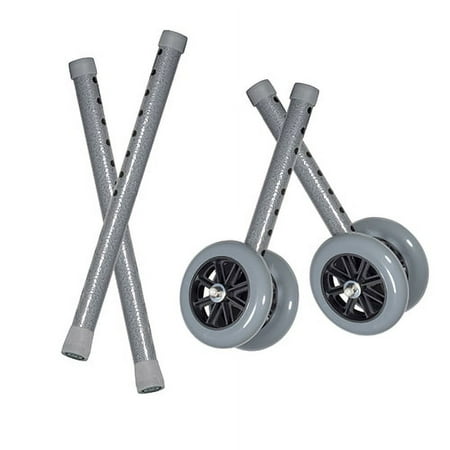 Drive Medical Heavy Duty Bariatric 5 inch Walker Wheels with Extension Legs Model 10118csv