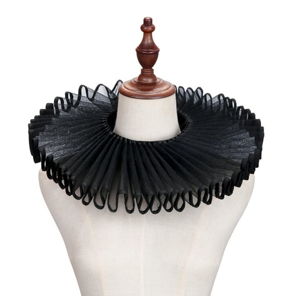 YIGSECU Ruff Lapel Choker for Lady Girl Shawl Collar Cosplay Elizabethan Collar