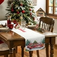 thumbnail image 4 of Winter Christmas Tree Table Runner 13x70in Non-Slip Cotton Linen Table Runners, Red Truck Colored Ball Dresser Scarves TableRunner for Dinner Kitchen Dining Wedding Party, 4 of 9