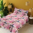 thumbnail image 2 of Ambesonne Romantic Floral Fitted & Flat Sheet with Sham 3 Pcs Set, Romantic Flowers, Twin, Coral Pink and Peach, 2 of 5