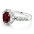 thumbnail image 3 of Gem Stone King 925 Sterling Silver 2.11 Ct Oval Red Rhodolite Garnet Ring, 3 of 4