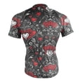 thumbnail image 4 of joogoo Valentines Hearts Flower Pattern Men's Cycling Jerseys Mountain Bike Short Sleeve Tops L, 4 of 7
