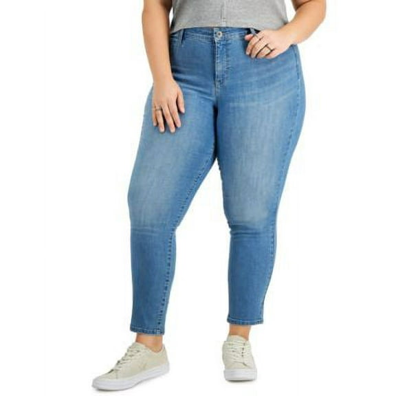 MSRP $60 Style & Co Plus Size Mid-Rise Curvy Skinny Jeans Blue Size 16W