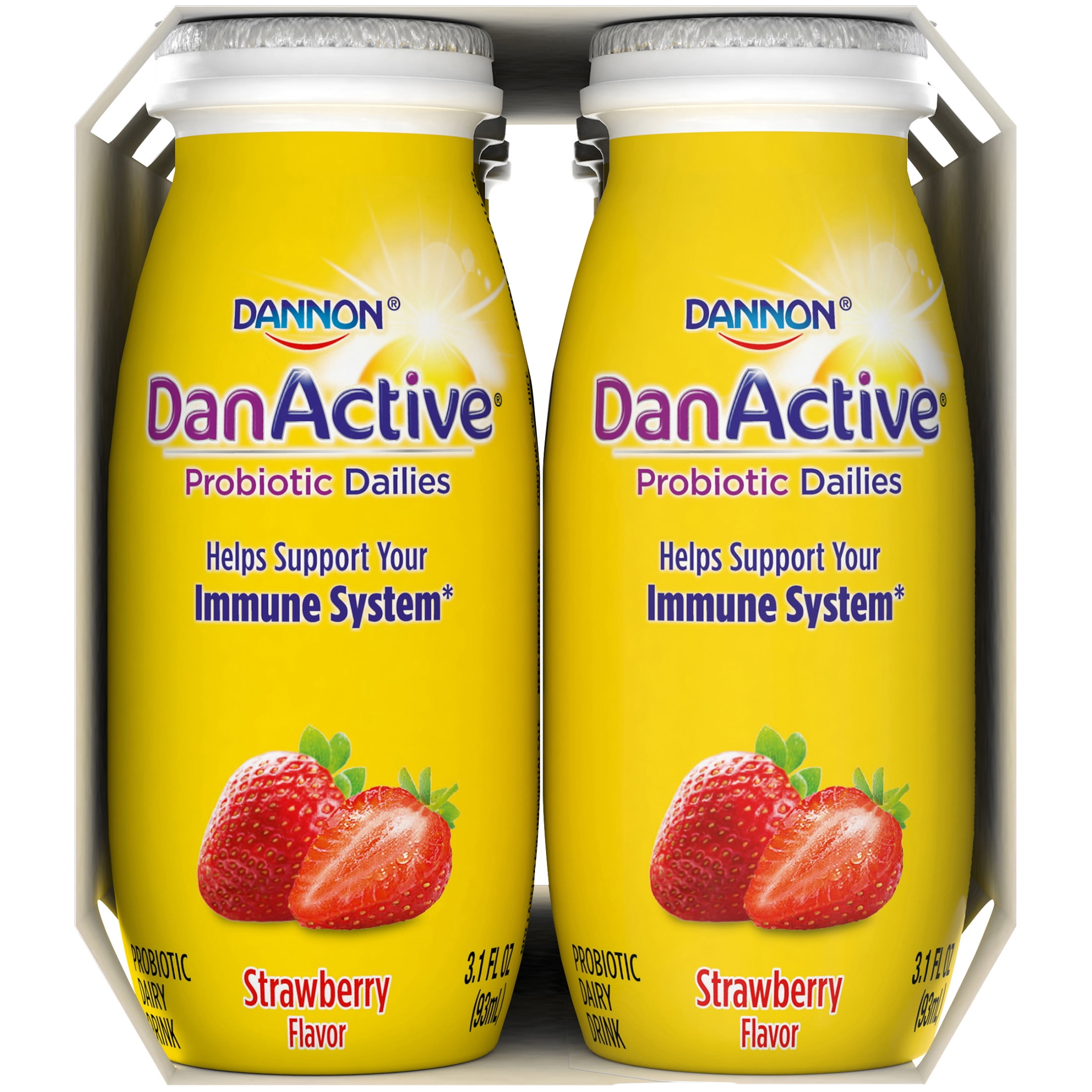 DanActive Probiotic Dailies Strawberry Dairy Drink, 3.1 Oz., 8 Count