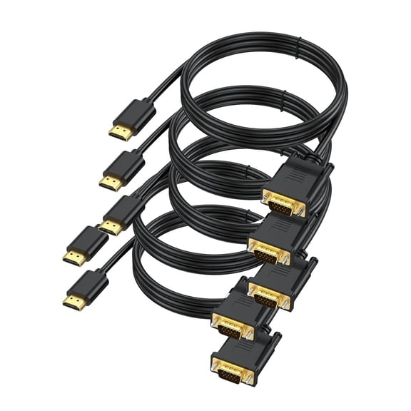 （ 5 Pack）KSRplayer 6' HDMI Male to VGA Male Cable