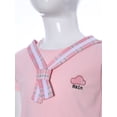 thumbnail image 6 of Haitryli Kids Girls Japanese Sailor Anime JK School Uniform Outfit Short Sleeve T Shirt with Plaid Skirt Set Pink 5-6, 6 of 7