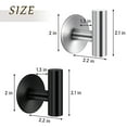 thumbnail image 3 of 2 Pack Adhesive Hooks, WeGuard Bath Robe Towel Hook, Stainless Steel Wall Mounted Coat Hooks for Bathroom Kitchen, Heavy Duty Wall Hooks for Hanging - Matte Black, 3 of 7