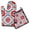 Red, variant on 2-Piece Modern Art Pioneer Flower Kitchen Linen Sets