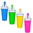 thumbnail image 3 of Color Land Slushy Cup, 350ML Green TIKTOK Frozen Magic Squeeze Cup, Ice Cream Maker Cup with Lid & Straw for DIY Cool Drinks（GREEN）, 3 of 8