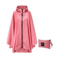 thumbnail image 1 of Advancent Mujeres Hombres Capa de lluvia Cremallera frontal Transpirable Poliéster Ropa impermeable Camping Viajar Capa impermeable portátil Paraguas de lluvia Rosa, 1 of 6