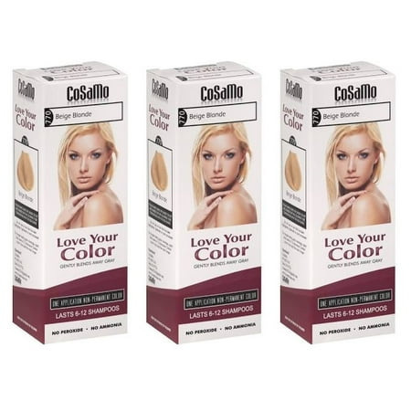 CoSaMo - Love Your Color Non-Permanent Hair Color 770 Beige Blonde - 3 oz. (Pack of 3) + Facial Hair Remover (Best Way To Get Rid Of Blonde Facial Hair)