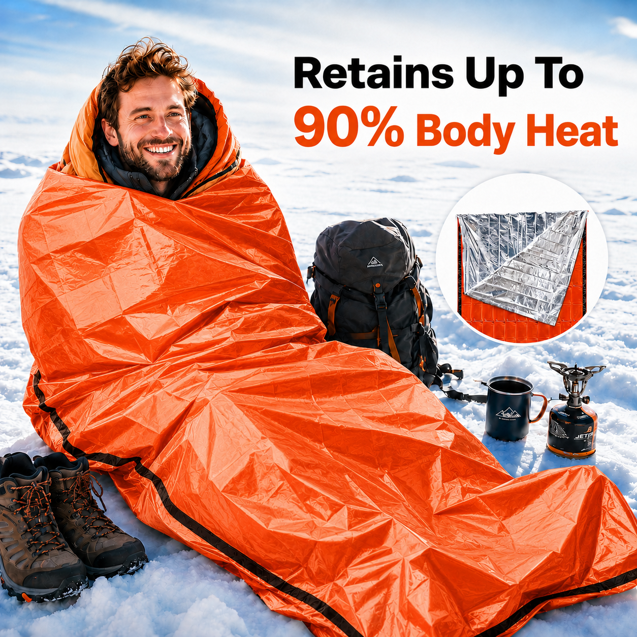 KOYMISKU Emergency Sleeping Bag 2-Pack with Whistle Buckles photo 6