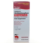 Perrigo Children's Cherry Acetaminophen Oral Suspension, 160 mg/ 5 ml, 4 Fl. Oz.