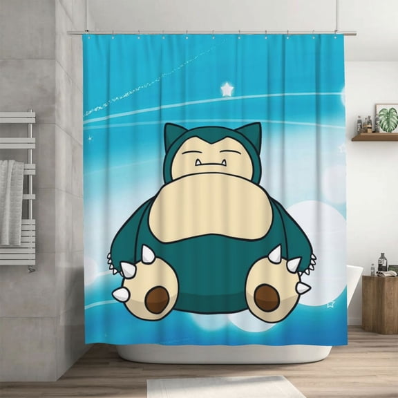 Shower Curtain Cartoon Art Bath Shower Curtains with 12 Hooks, Waterproof Washable Polyester Bathroom Home Decor Set 72x72 Inch, Iron