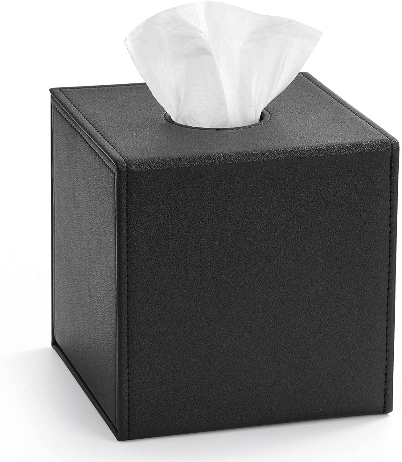 Luxspire PU Leather Tissue Box Holder, Modern Square Tissue Box Cover