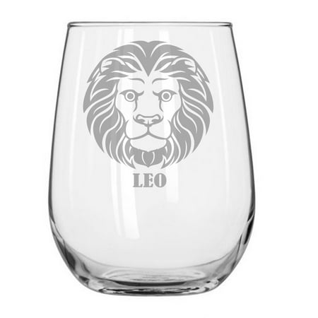 

Zodiac Sign 17 oz stemless wine glass Leo