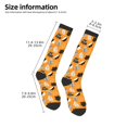 thumbnail image 4 of Fotbe Bold Black and White Leaves Orange print Women's Men's Novelty Crew Socks Cotton Socks Knee High Socks for Walking,Running,Nurses,Pregnancy, 4 of 8