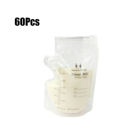 60Pcs 250ML Baby Food Disposable Breast Milk Storage Bags Convenient Child Breast Milk Freezer Bag BPA