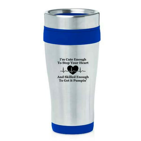 

16oz Insulated Stainless Steel Travel Mug Cute Skilled Nurse (Blue)