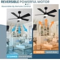 thumbnail image 3 of 40 Inch Ceiling Fan with Light, Outdoor  Fan with APP Remote Control, Reversible  Motor, 6 Speeds, 3CCT Dimmable LED for Living Room Bedroom, 3 of 8