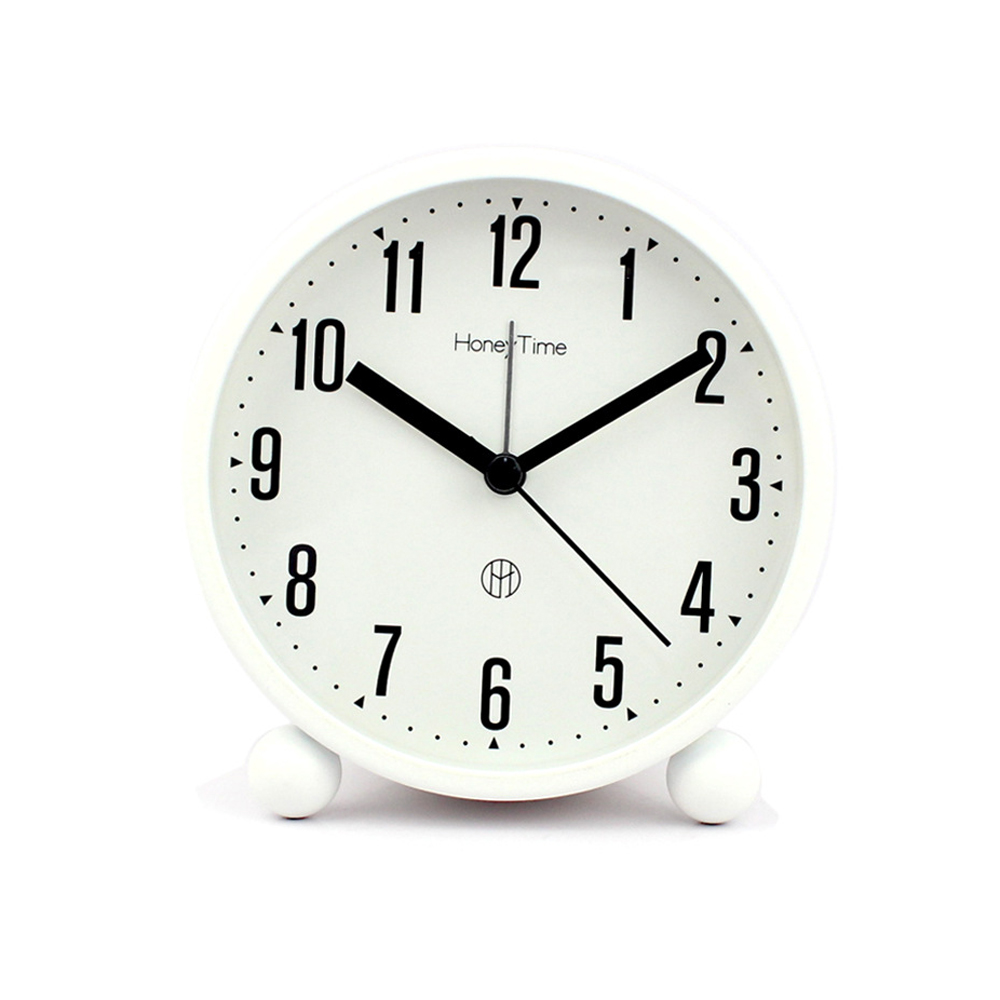 Alarm Clock.Round Silent Analog Alarm Clock Non Ticking, with Night