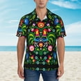 thumbnail image 4 of Fotbe Roosters And Flowers Hawaiian Shirt For Men Unisex Summer Beach Casual Short Sleeve Cotton Linen Button Down Shirts-Small, 4 of 9