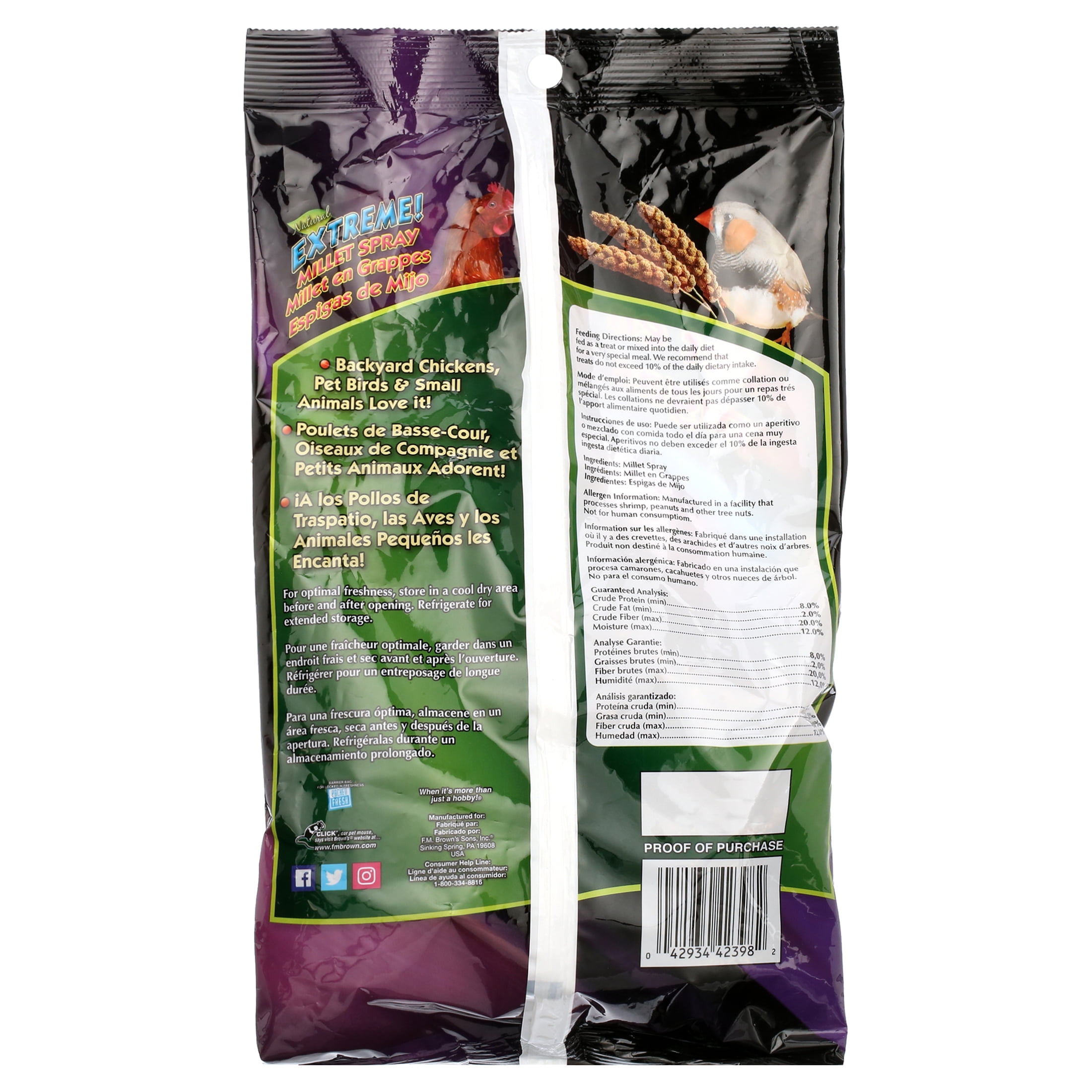 Brown's Extreme Natural Millet Spray Bird Treats, 12 count