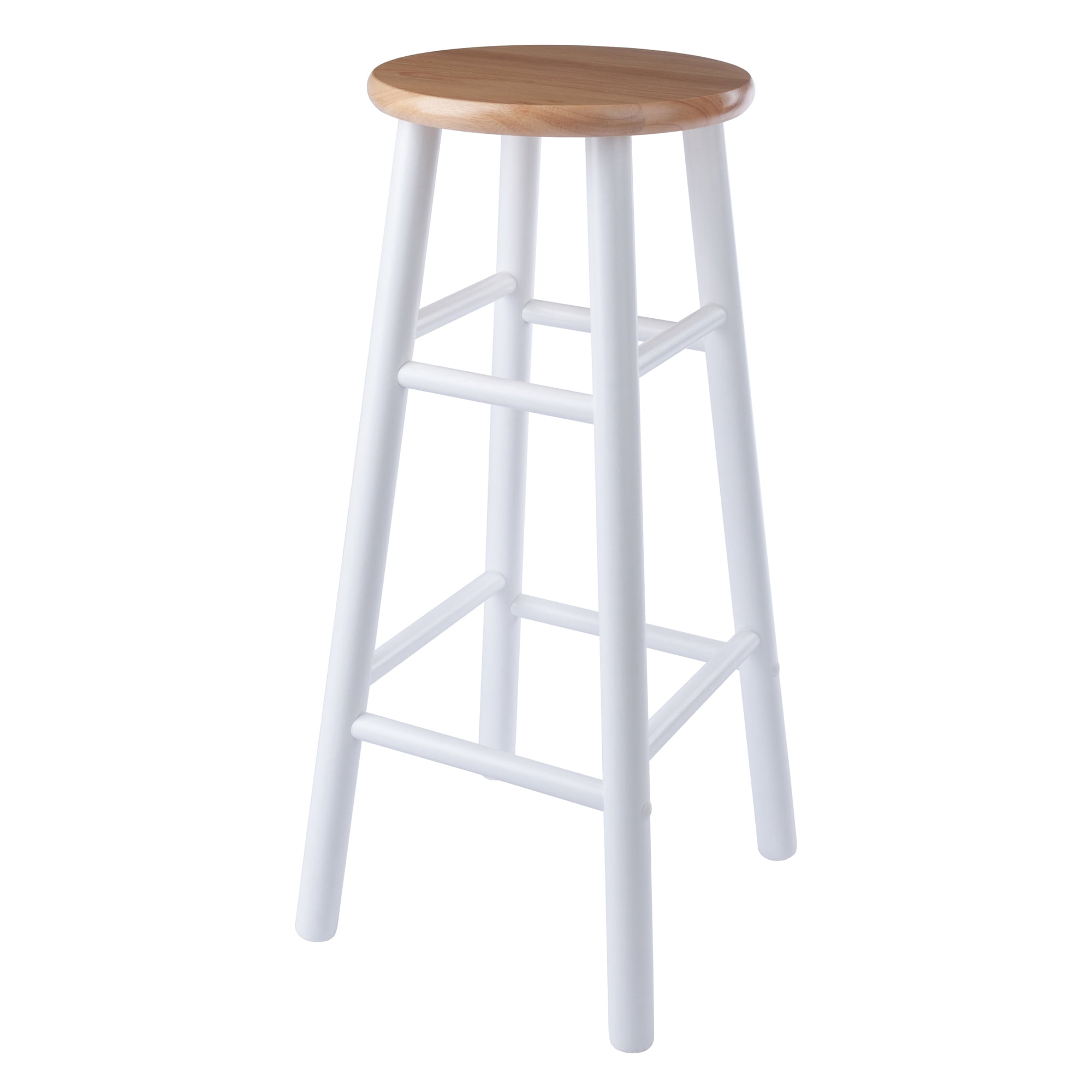 Winsome Wood Huxton 2-Piece Bar Stools, Natural & White Finish