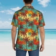 thumbnail image 4 of Fuzoiu Colorful Hawaii Palms Print Hawaiian Shirt for Men, Summer Beach Casual Short Sleeve Button Down Shirts, Men’s Beach Summer Shirts with Pocket,Medium, 4 of 7