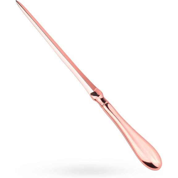 Rose Gold Envelope Opener Knife Metal Letter Opening Knife, Paul Revere Paper Cutting Knife, 9 inches (1 Pack)