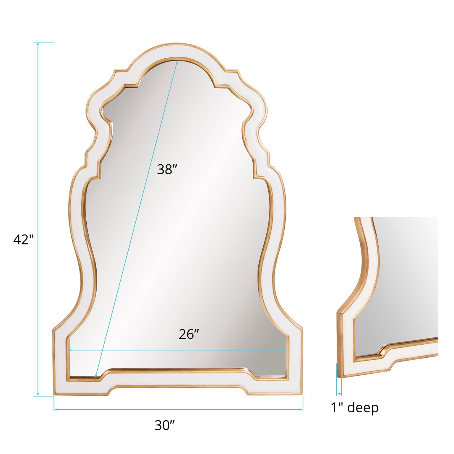 Tyler Dillon Cleopatra White Resin Keyhole Wall Mirror - A/N