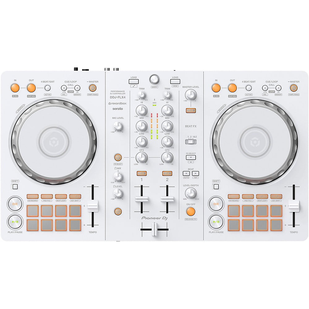 Pioneer DJ DDJ-FLX4-W 2-Channel DJ Controller for rekordbox and Serato - White