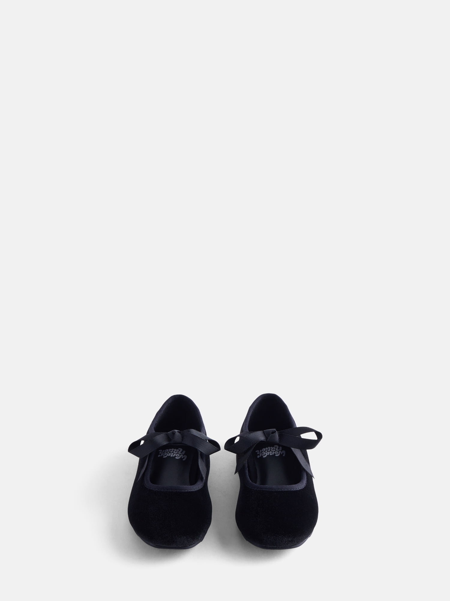 Wonder Nation Toddler Girls Velvet Bow Ballet Flats