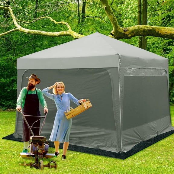 10x10 ft Outdoor Storage Shed Floor Mat Waterproof Non Slip Washable Camping Tent Carpet for Lawn Supplies