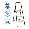 thumbnail image 5 of COSCO 3-Step Folding Step Stool with Rubber Hand Grip, 8 Ft. 10 in. Max Reach (Black), 5 of 6