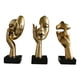 thumbnail image 4 of 3 estatuas de pensadores, esculturas de arte abstracto, adornos decorativos de mesa, modernos dorado, 4 of 9