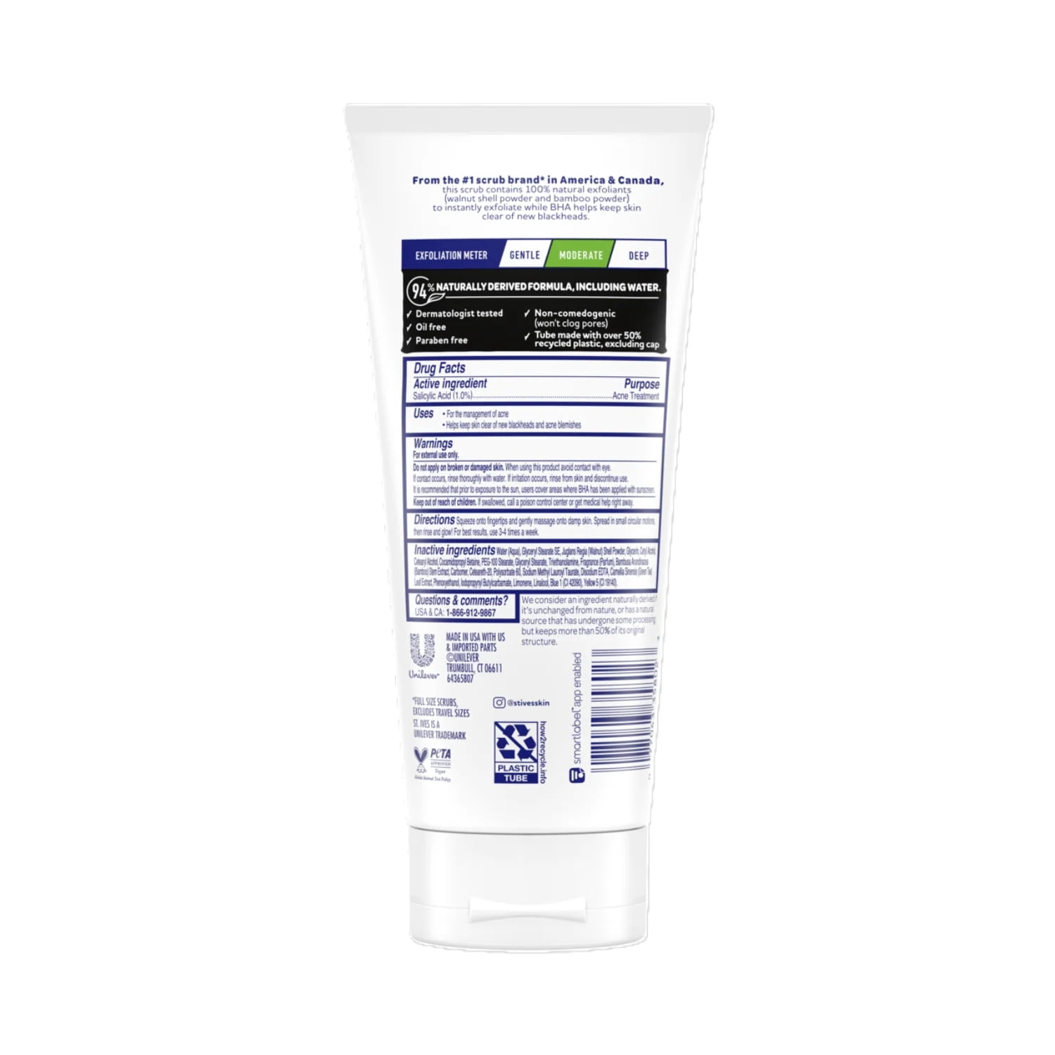 St. Ives Blackhead Clearing Face Scrub Green Tea & Bamboo 6.0 oz Pack of 3