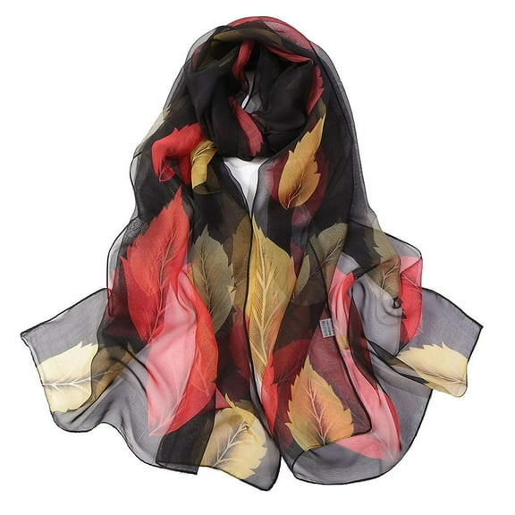Ksopiavobs Women Soft Floral Print Shawl Chiffon Sheer Scarf